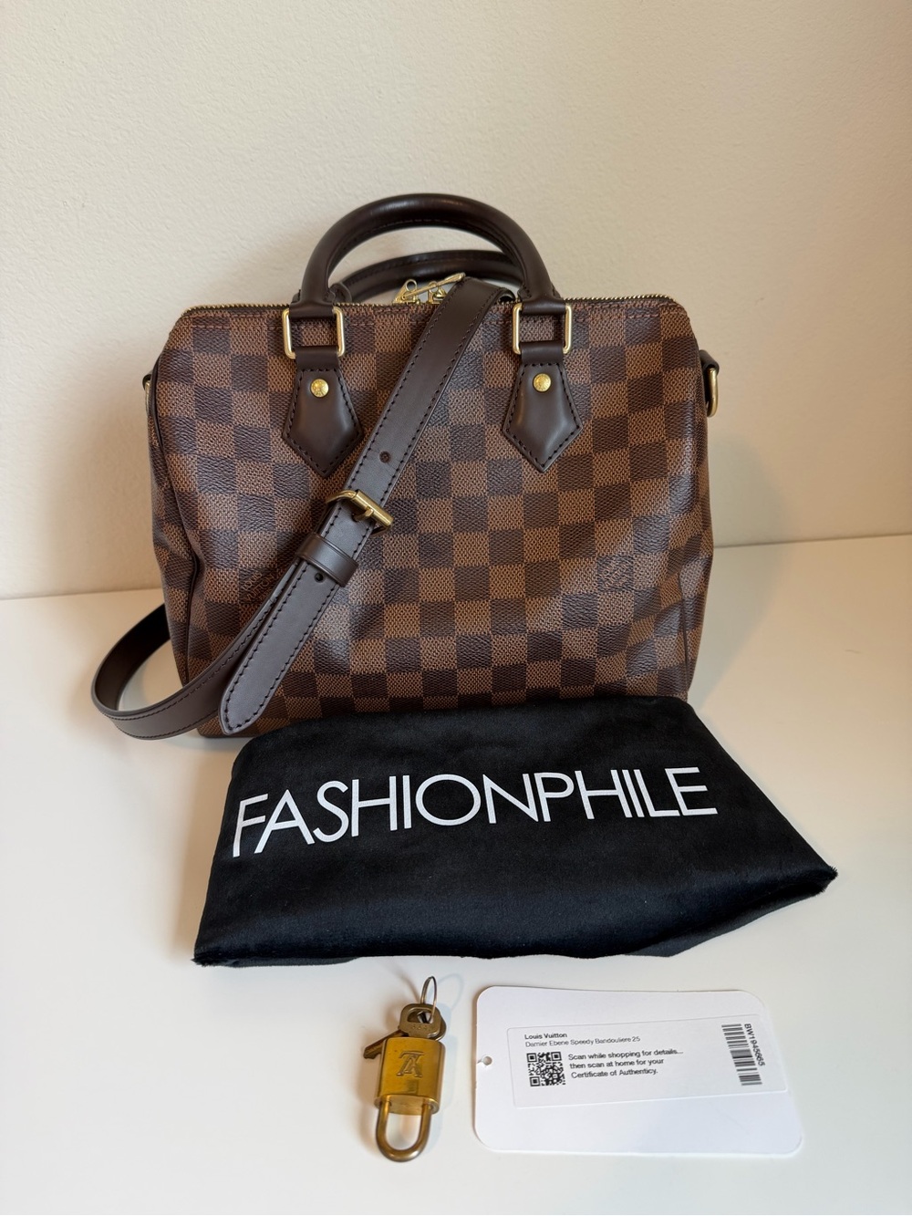 Louis Vuitton Speedy 25 bandouliere in damier ebene